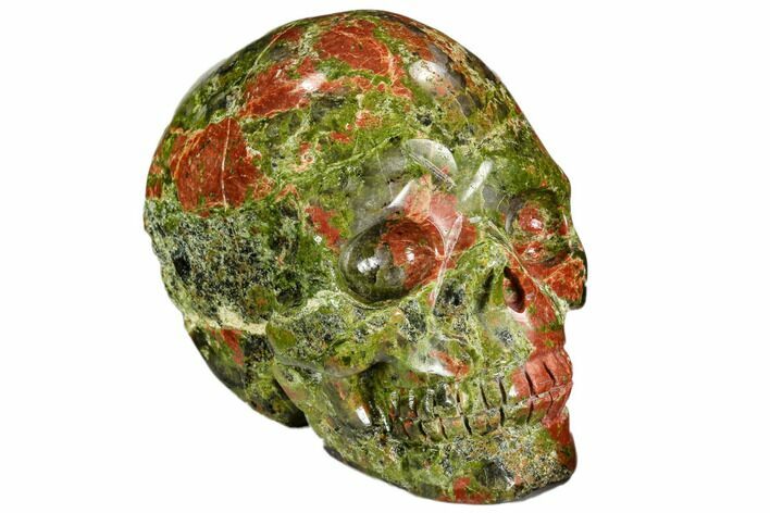 Carved, Unakite Skull - South Africa #108766